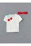 Lcw Baby Ecru Baby Girl T-Shirt Shorts Hair Band 3 Piece Set - 2