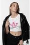 Barbell Girl Printed Crop Top, Women's Gym Fitness Themed Crop Blouse - 2