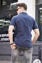 Men's Polo Neck Navy Blue T-Shirt 5819 - 3