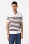 Polo Neck Striped Men's Knitwear T-Shirt