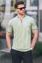 Mint Green Polo Collar Men's T-Shirt 9281