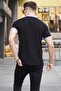 Black Sleeve Striped Polo Collar T-Shirt 5888 - 3