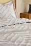 Double Tasseled Unfilled Iron-Free 3-Piece Bedspread Arlina Gray - 3