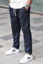 Navy Blue Striped Men's Regular Fit Sweatpants 6511 - 2