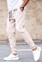 3-Thread Brushed Inside Beige Men's Tracksuit 5427 - 3