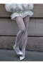 Floral Patterned Imported White Pantyhose - 4