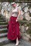 Burgundy Voile Fabric Basic Women's Long Length Women's Skirt Mg2366 - 5