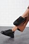 Musy thick sole women's sports shoes with pearls on the back black leather - 5
