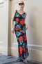 Off-Neck Multicolored Floral Patterned Long Dress Mg1730