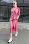 Pink Buttoned Knitwear Women's Dress Mg1648 - 5