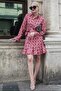 Pink Geometric Patterned Women's Shirt Dress