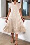 Beige Shirt Collar Long Dress MG1853 - 4