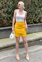 Yellow High Waist Front Slit Short Skirt Mg2086 - 3