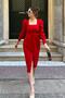 Red Watermelon Sleeve Square Collar Pencil Dress MG2046 - 4