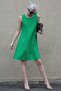 Green Zero Sleeve Loose Linen Dress Mg1831 - 4