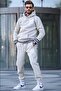 Beige Printed Hooded Tracksuit Set 5909 - 2