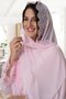 By mecit 0030 pink stone embroidered chiffon shawl - 2