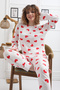 Patterned Combed Suprem Women's Pajama Set - 4