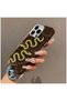 Apple iPhone 12 Pro Compatible Case Zebana Serpent Velvet Fabric Case Brown - 2