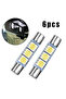 6xCar LED Bulb Sun Visor Makeup Mirror Lamps Xenon White 3SMD Fuse Light 12 V Super Bright LED La... - 2