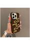 Apple iPhone 14 Pro Compatible Case Snake Velvet Fabric Case Brown