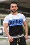 Color Blocked Text Detailed White T-Shirt 3077 - 4
