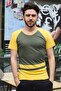 Stripe Detailed Khaki T-Shirt 3014 - 2