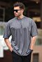 Smoked Oversize Ripped Detailed Cotton T-Shirt 7032