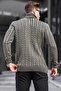 Khaki Turtleneck Knitted Detailed Sweater 6317 - 2