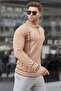 Biscuit Zippered Polo Collar Knitwear Men's Sweater 6823 - 2