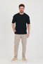 Men's Crew Neck Ribbed Short Sleeve Thin Knitwear T-Shirt - 3