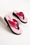 Kaila Women's Pink Platform Wedge Heel 4.5 cm Fabric Flip Flops Summer Pool Beach Slippers - 2