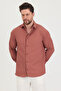 Men's Slim Fit Slim Fit Long Sleeve Shirt with Self-Stripe Detail - 5