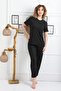 Patterned Combed Suprem Women's Pajama Set