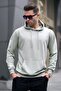 Mint Green Hooded Printed Men's Sweatshirt 6017 - 2