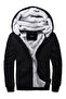 Black Cardigan with Fur Inside 22377