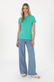 Women's Mint Basic Polo Neck T-Shirt 50300896-Vr090 - 4