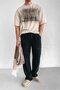 Men's Baggy Fit Elastic Waist Comfortable Textured Knitted Trousers Black - 2