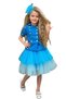 Girls' Shirt Set with Gold Button Details and Double Blue Colored Skirt - 7