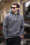 Smoked Hooded Embroidery Detailed Men's Sweatshirt with Pockets 7066 - 2