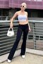 Navy Blue Ribbed High Waist Spanish Leggings Mg2096 - 2