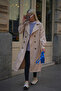 Beige Long Women's Trench Coat Mg1928 - 2