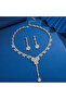 Gold Color Complw Stone Design Necklace Earring Set - 2