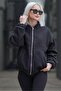 Black Boucle Bomber Women's Jacket MG1967 - 3