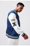 Unisex Oversize Navy Blue Bomber 00 College Jacket - 4