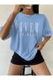 Over Thinking Printed Blue Unisex Oversize T-Shirt