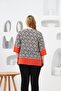 Patterned Large Size Collar Buttoned Blouse - 4