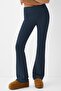 Navy Blue Ribbed High Waist Spanish Leggings Mg2096 - 6