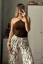 بنطال واسع الساق منقوش بخصر مطاطي من إكرو MG2051 - 4