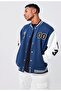 Unisex Oversize Navy Blue Bomber 00 College Jacket